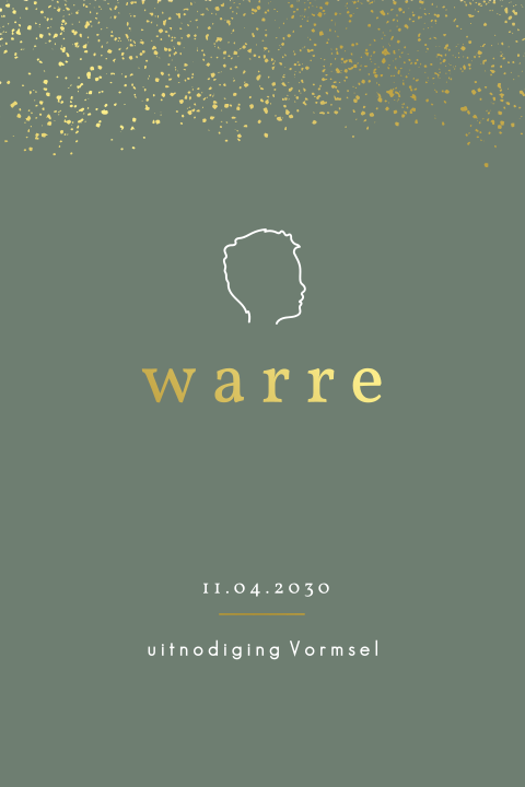 Uitnodiging Vormsel met goudfolie