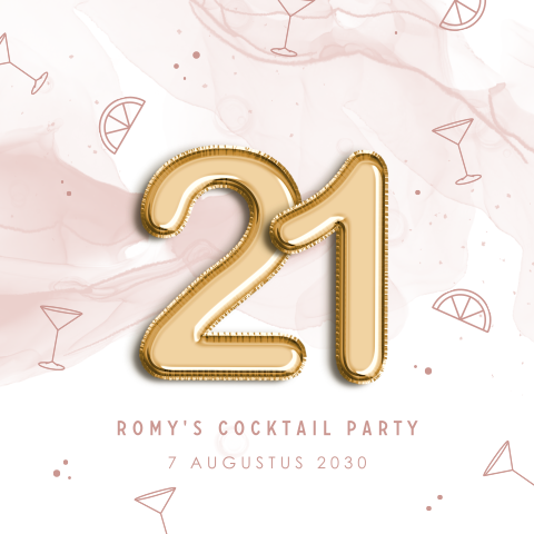 Cocktail party uitnodiging 21 jaar
