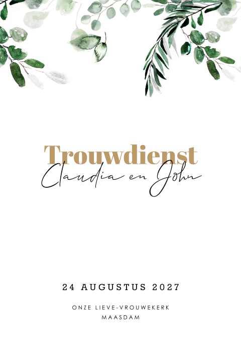 Liturgie trouwdienst botanisch eucalyptus