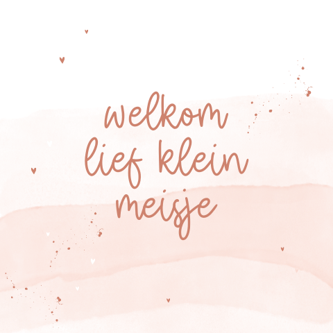 Lief felicitatiekaartje voor geboorte van dochter met watercolour