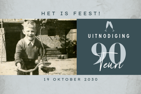 Verjaardag uitnodiging 90 jaar vintage