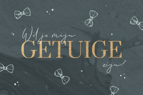 Getuige kaartje bruiloft met strikjes