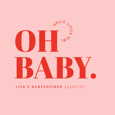 Uitnodiging babyshower colorblocking