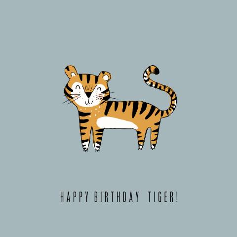 grappige wenskaart verjaardag tijger