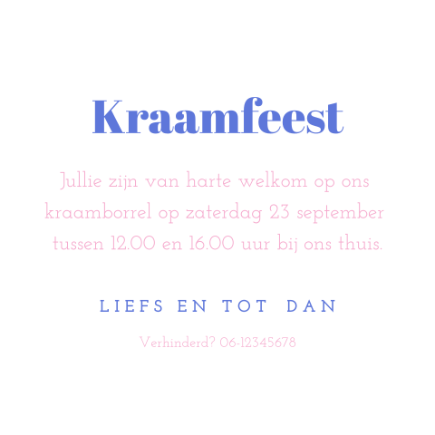 Stijlvol kraamborrelkaartje colorblocking
