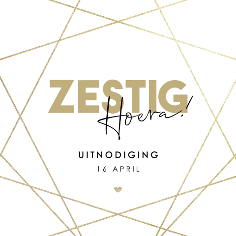 Uitnodiging 60e verjaardag met clean design