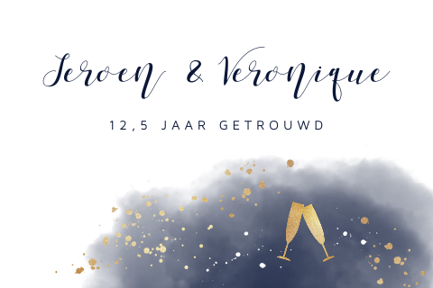 12,5 jaar getrouwd uitnodiging met watercolor