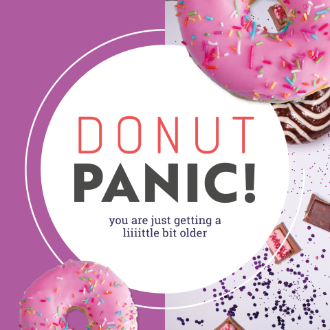 Wenskaart Hutten donut panic