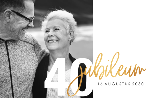 Jubileum kaart 40 jaar getrouwd met foto