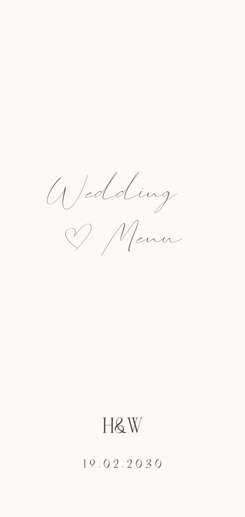 Menukaart bruiloft winter klassiek