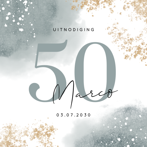 Uitnodiging verjaardag 50 jaar feestelijk