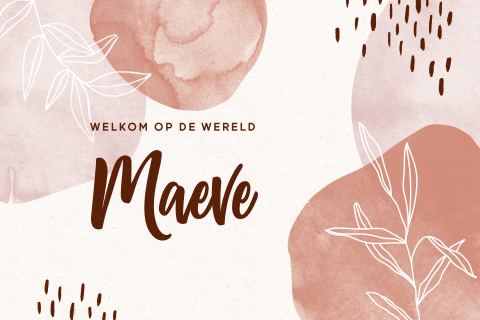 Wenskaart geboorte dochter met hippe ornamenten