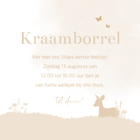 Kraamborrelkaartje met silhouetjes