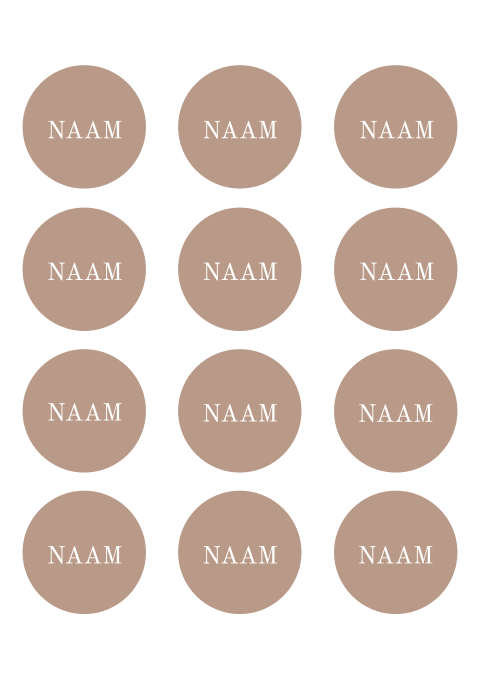 Naamkaartjes brulioft rond in elegant bruin