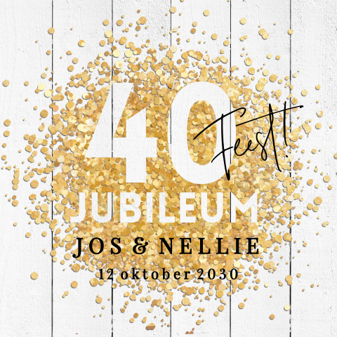 Jubileum uitnodiging 40 jaar met confetti