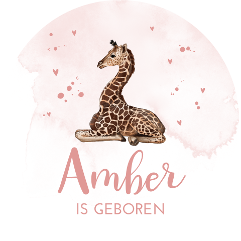 Raamsticker rond met giraf 60 cm