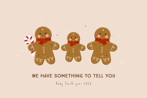 Zwangerschapsaankondiging kerstkaart gepersonaliseerd