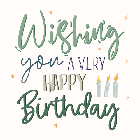 Wenskaart verjaardag man met handlettering