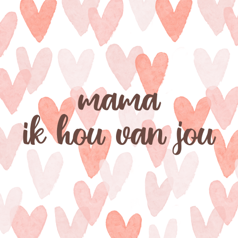 Moederdag kaart met hartjes