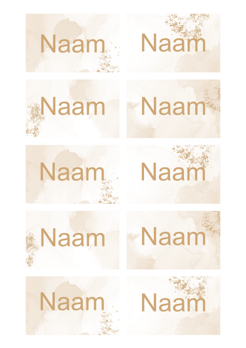 Naamkaartjes 21 diner beige watercolor