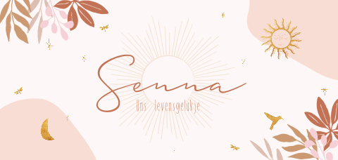 Botanisch geboortekaartje meisje uit Lief Leven collectie