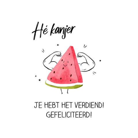 Vrolijke wenskaart met fruit trots op jou