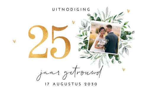 25 jaar getrouwd uitnodiging botanisch