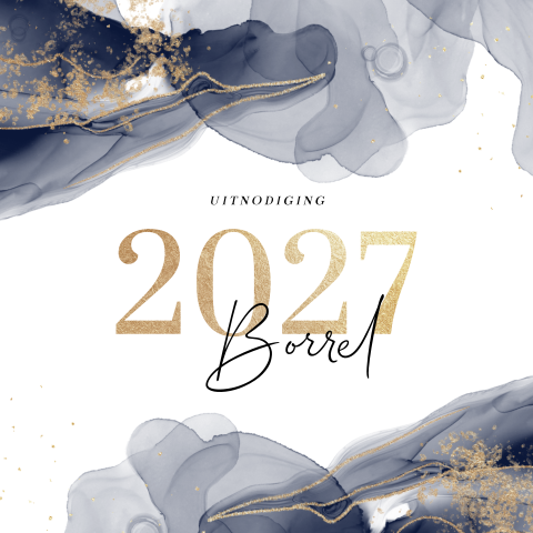 Uitnodiging voor zakelijke nieuwjaarsborrel met watercolour