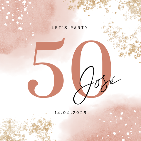 Feestelijke verjaardag 50 jaar uitnodiging