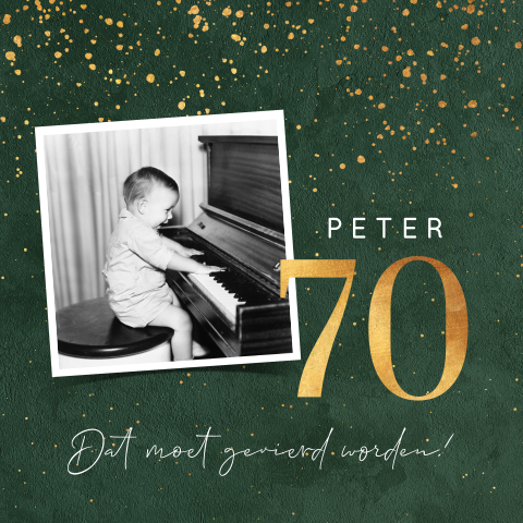 Uitnodiging verjaardag 70 jaar met foto