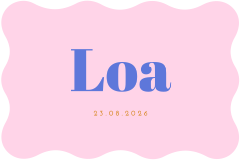 Trend geboortekaartje voor meisje met colourblocking in originele vorm