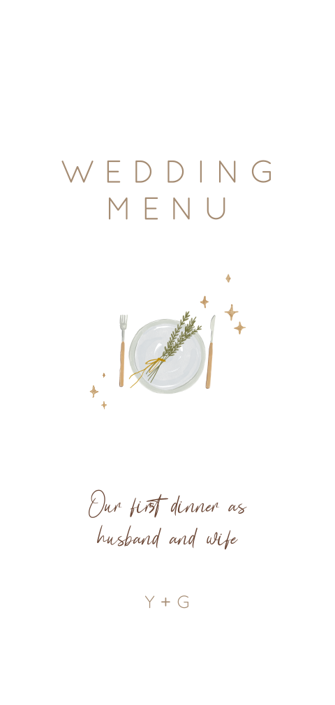 Minimalistische menukaart met illustratie