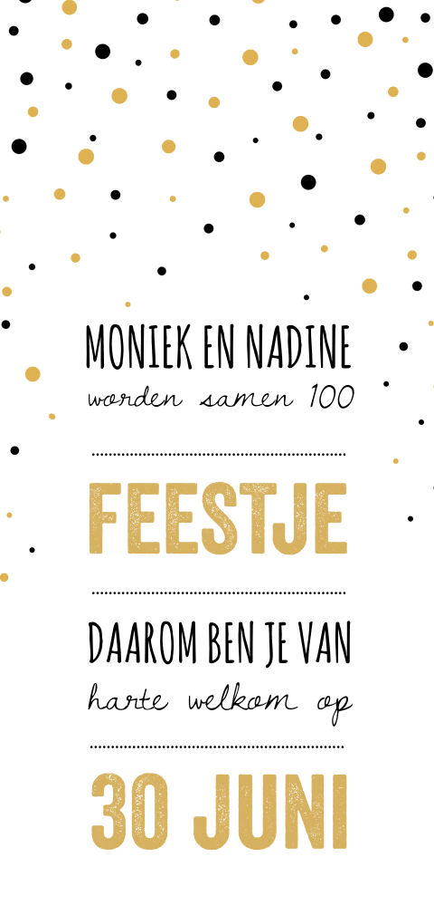 Uitnodiging verjaardag samen 100 jaar