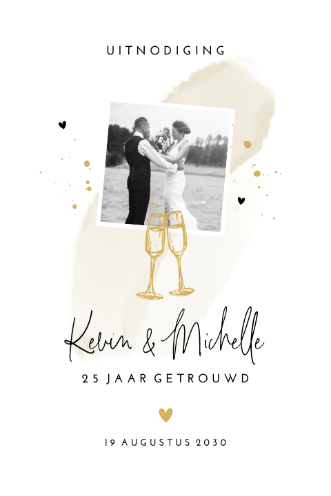 Uitnodiging 25 jaar getrouwd met foto