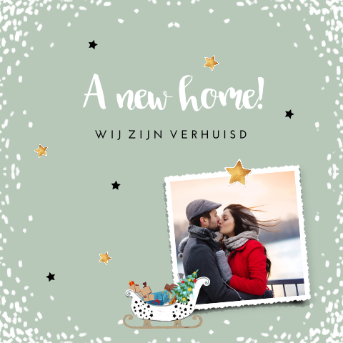 Hippe verhuiskaart met foto