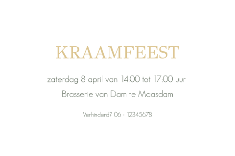 Kraamborrelkaartje met ronde hoeken