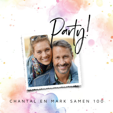 Sarah en Abraham kaart met watercolour spetters