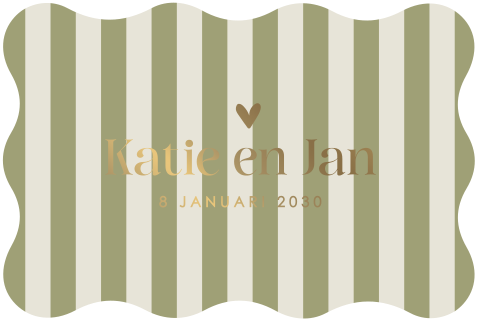 Stijlvolle trouwkaarten met strepen en een originele vorm