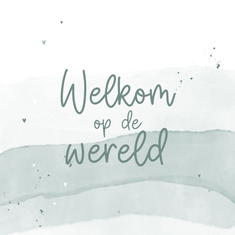 Lief felicitatiekaartje voor geboorte van zoon met watercolour