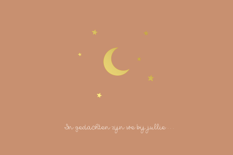 Goudfolie condoleance kaart met maan en sterretjes