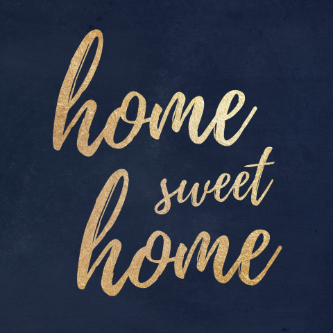 Verhuiskaart donkerblauw met goud look