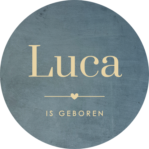 Geboorte raamsticker rond met naam 60 cm