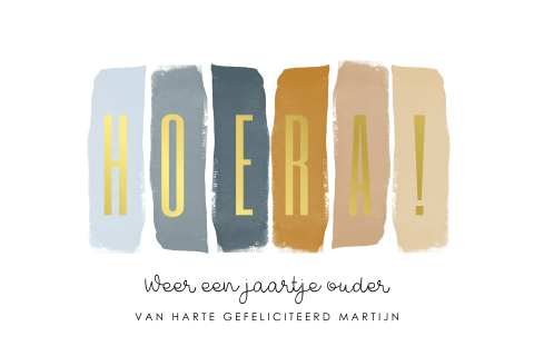 Verjaardagskaart met kleurvlakken in trendy kleuren