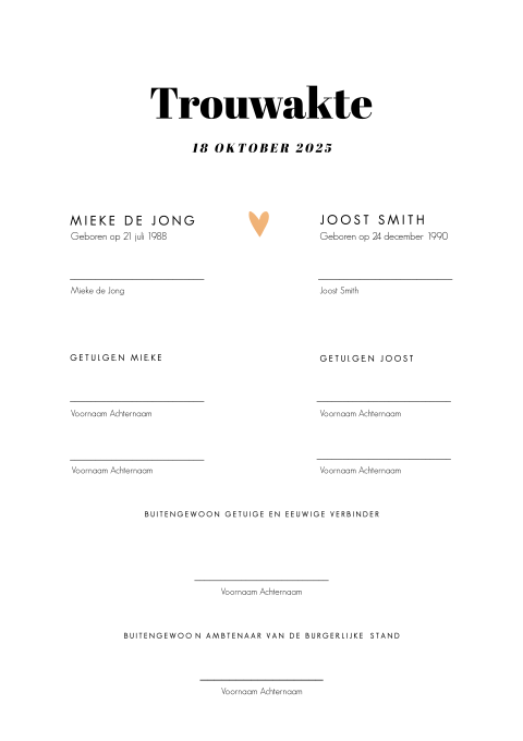 Stijlvolle trouwakte zelf maken typografisch