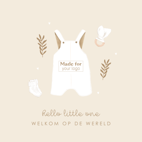 Wenskaart voor geboorte baby met bedrijfslogo