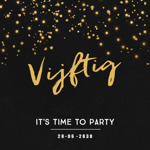 Stijlvolle gouden uitnodiging voor een vijftigste verjaardag