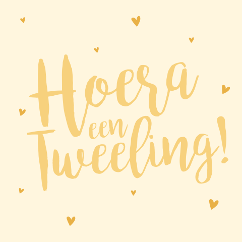 Wenskaart geboorte 'hoera een tweeling'