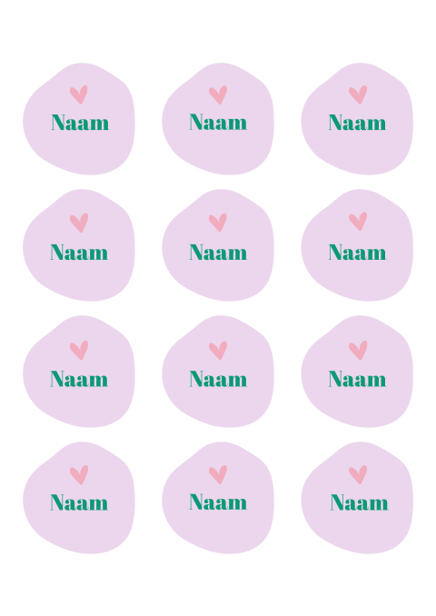 Naamkaartjes bruiloft in organische vorm color blocking