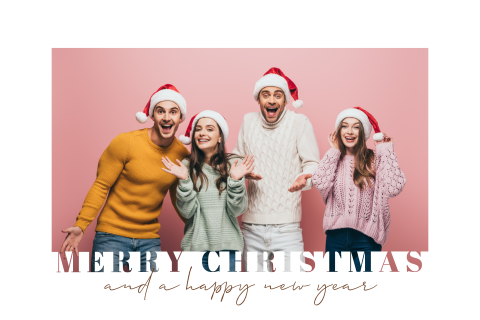 Persoonlijke kerstkaart met eigen foto en kader
