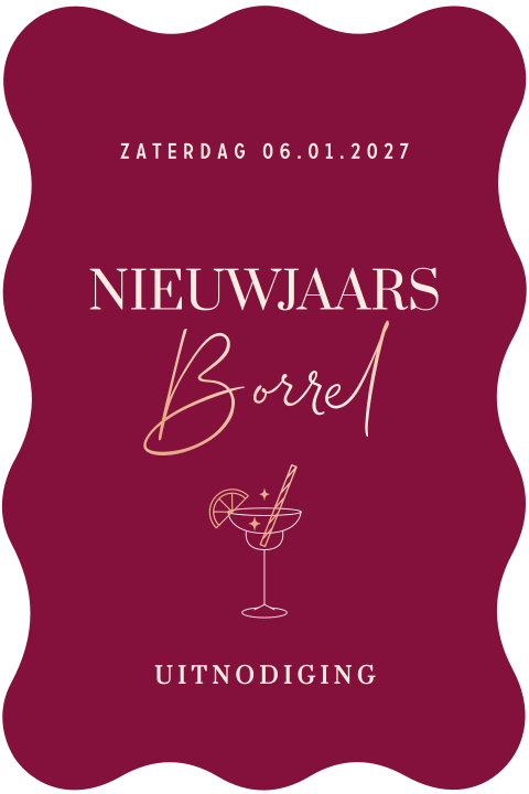 Uitnodiging voor nieuwjaarsborrel in originele vorm